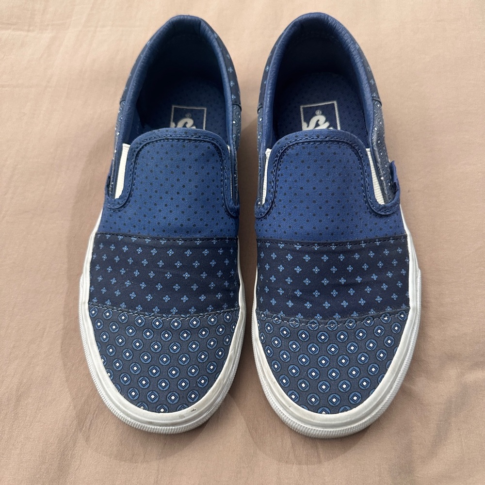 Blue Vans Slip Ons